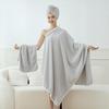 Coral Fleece Three-Piece Bath Set: Thick, Absorbent, Non-Shedding Towels with Hair Drying Cap.