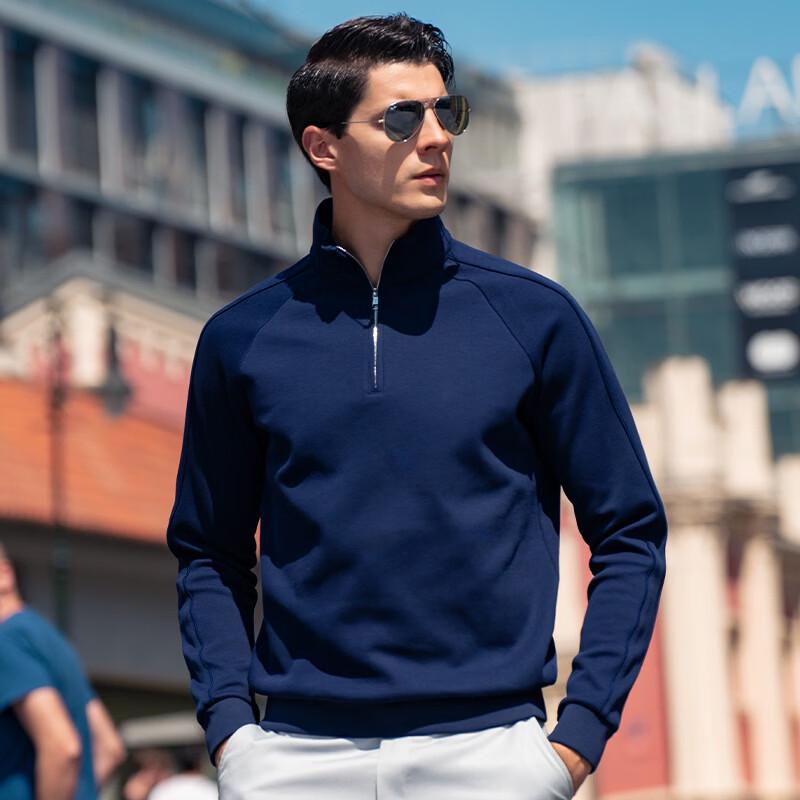 Mr. Bu Men's Zipper Half-High Collar Windproof Sweatshirt