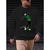Men's Golf Graphic Crewneck Sweatshirt-Casual Sporty Pullover with Bold Golfer Swing Print, Fit for Golf Enthusiasts & Casual Attire, Golf Shirt