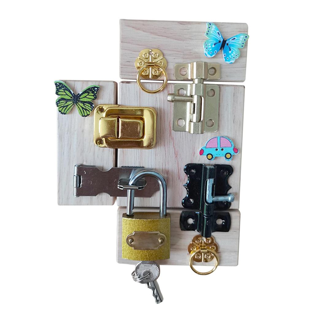 Montessori Child Busy Board DIY Parts latches and Doors Sensory Board Educational Toys for Boys