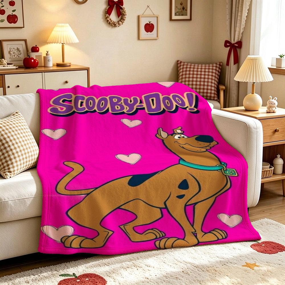 Scoobydoo Mystery Machine Anime Cartoon Flannel Blanket Comfortable Skinfriendly Throw Blanket For Bedroom Bed Sofa Home Decor Christmas Gift