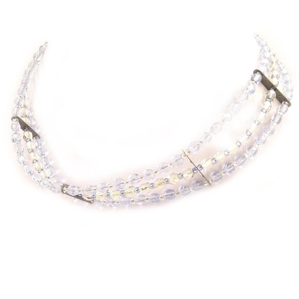 Les Trésors De Lily [D5822] - Designer 'Kianda Glam' Sky Blue Choker