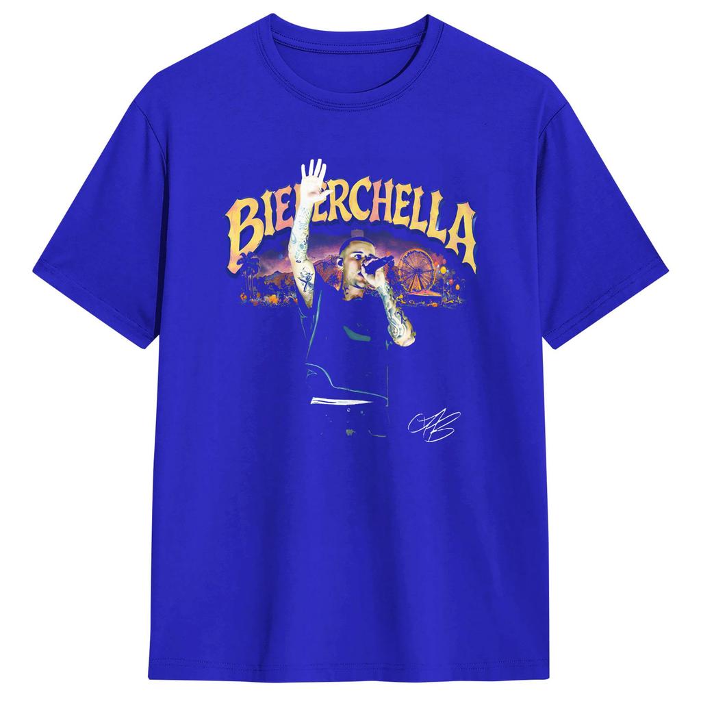 Unisex Womens T Shirt JJustins BBiebers Bieberchella Poster TShirts Fashion Summer Tee Shirt Casual Cotton Clothes Plus Size