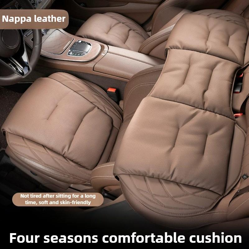 New Car Seat Cushion Waist Cushion for Most Cars Breathable and Ventilated Nappa Leather All Season Seat Cushion