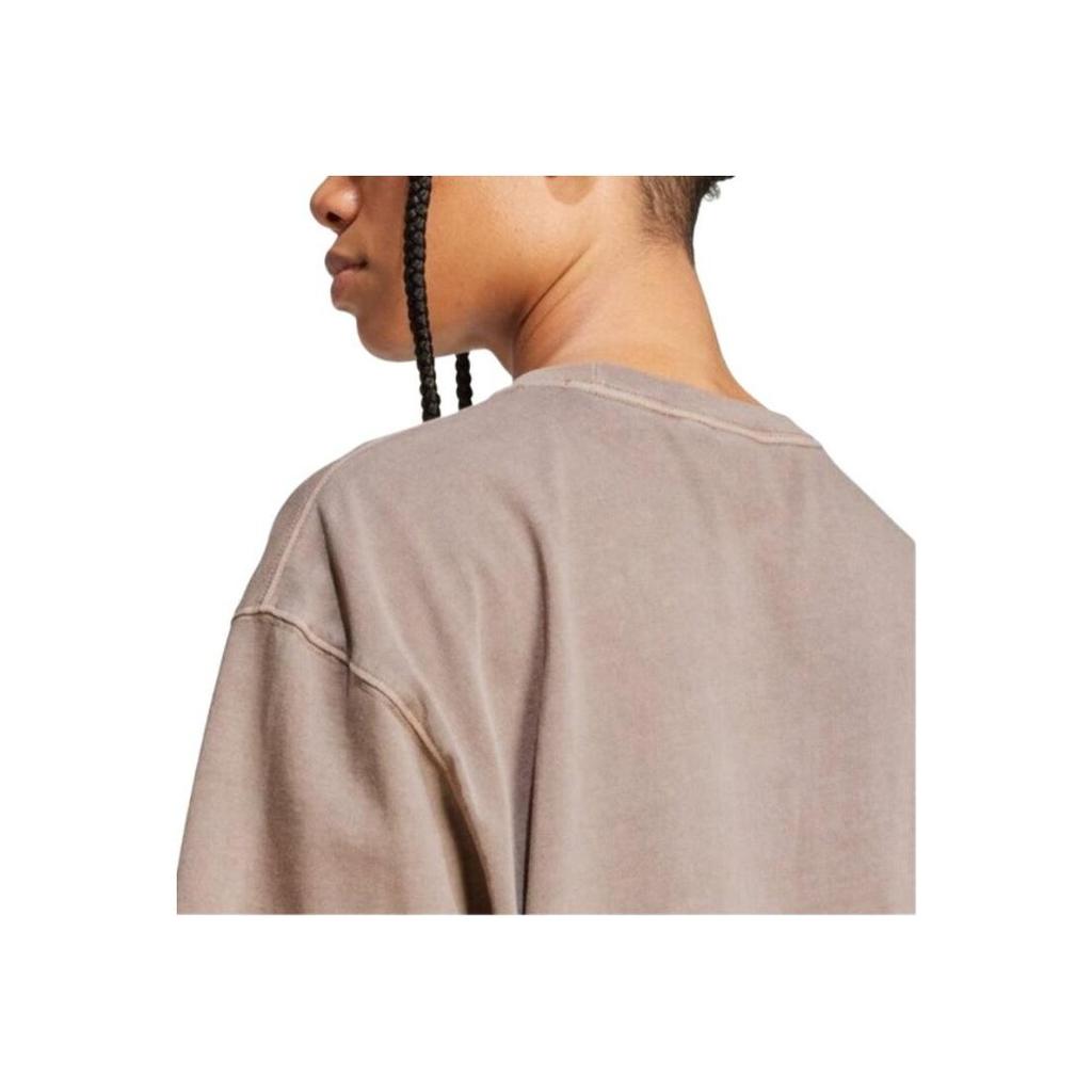 Adidas Essentials Soft Fabric Breathable Daily Casual Short Sleeve T-Shirt Women Earth Brown JD5347