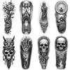 3pcs Temporary Tattoo Waterproof Long-lasting Body Stickers Tattoo Grim Reaper Tattoo For Arms Men Adults