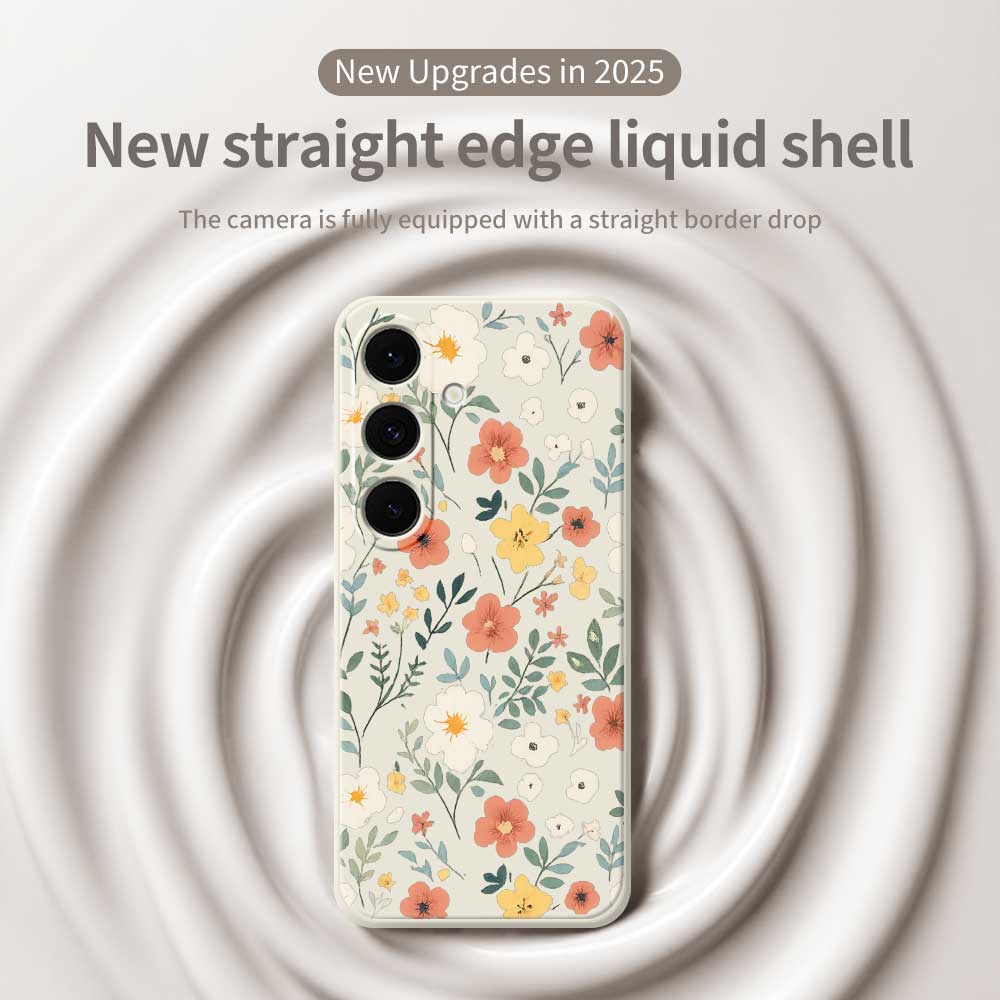 For Samsung Galaxy S25 FE Case Flower Garden Pattern Printing Straight Edge TPU Phone Back Cover