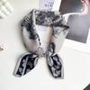 Korean design light luxury butterfly flower imitation silk hair small square scarf silk scarf neck scarf summer headscarf headband decoration