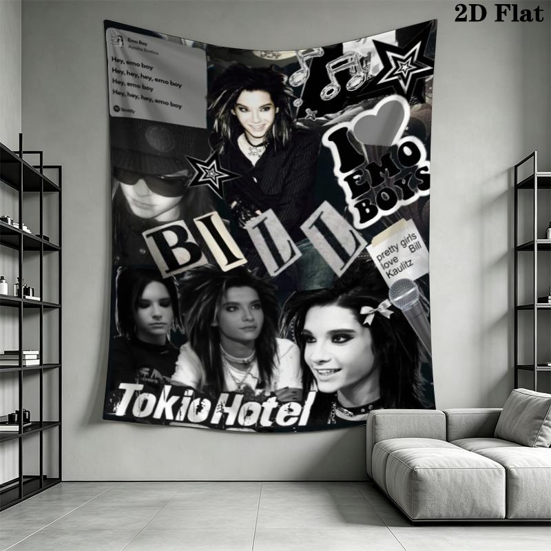 BILL KAULITZ Wall Tapestry Aesthetic Wall Hanging Printed Fabric Blanket Decorative Tapestries for Bedroom Living Room Home Decor
