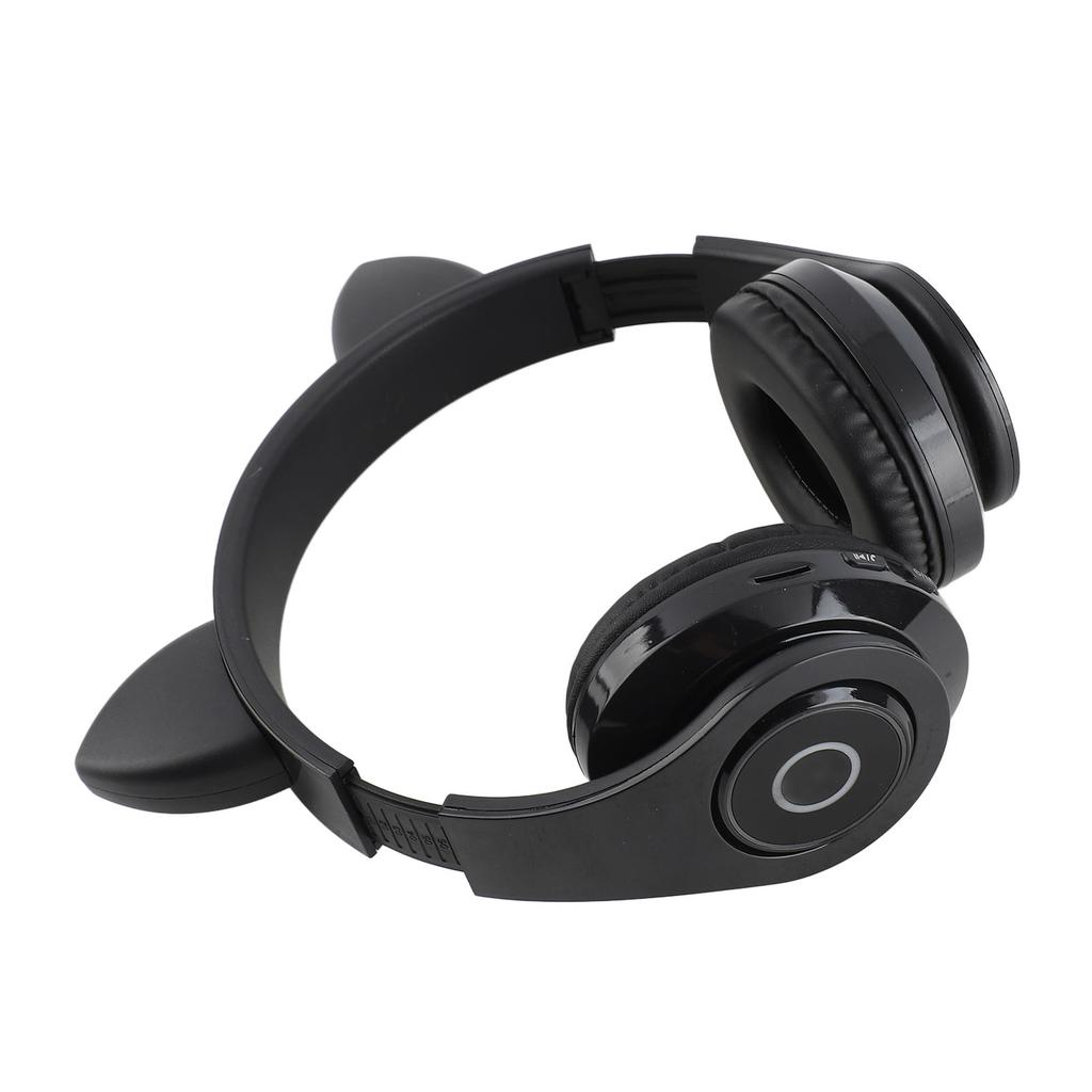 LED Noise Reduction Headset Cat Ear Shape Bluetooth 5.0 Headset with Microphone for Young People