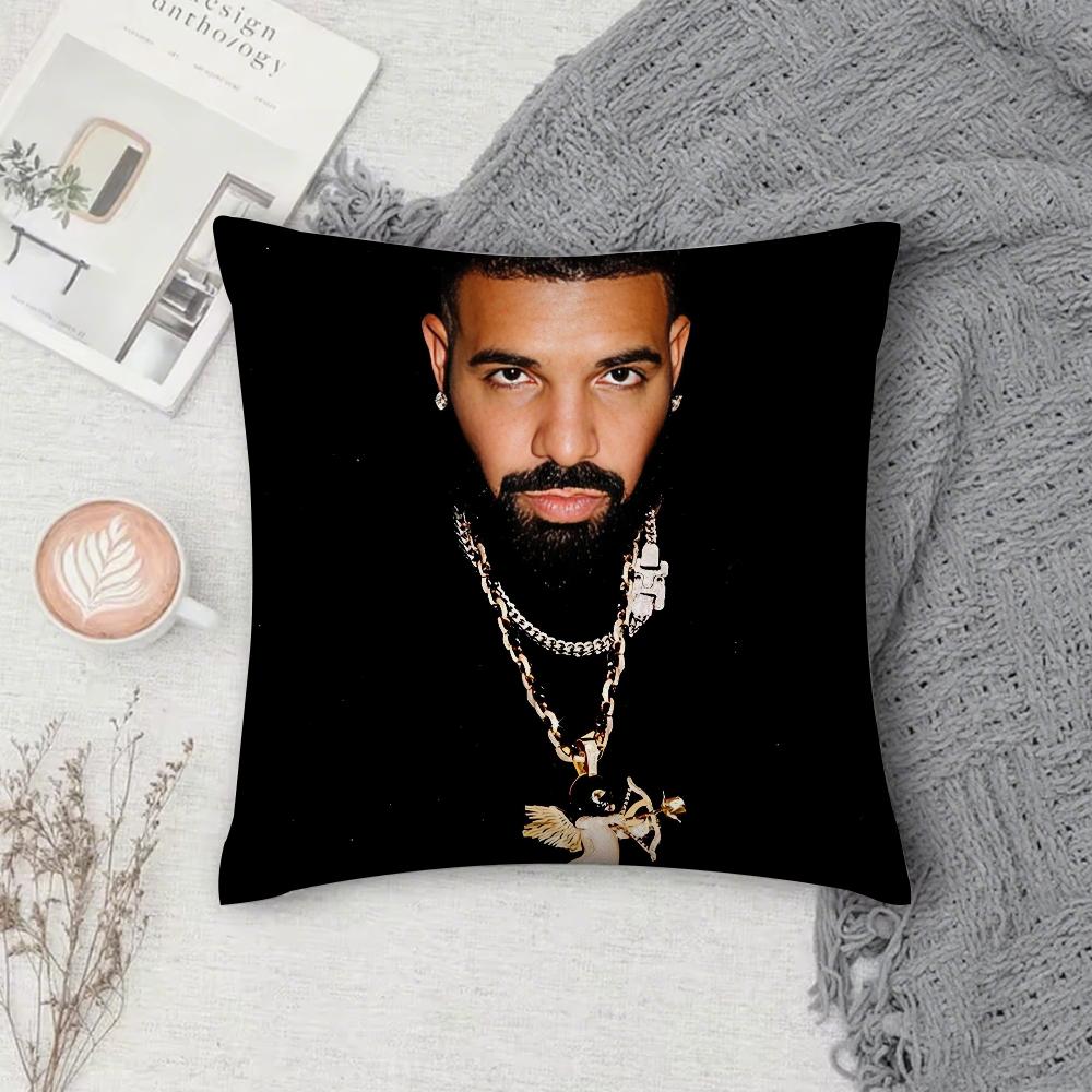 D-Drake For All the Dogs Pillow Case Square Double-Sided Printing Short Plush Sofa Cushion Cover Bedside Pillow