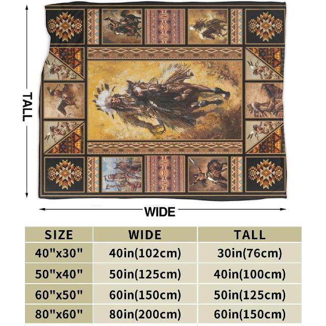 Rustic Indians Blanket Native n Throw Blanket Retro Chief Flannel Stuff Merch Cozy Decor Fleece Plush Fuzzy Warm Soft Lightweight Bedding Indians