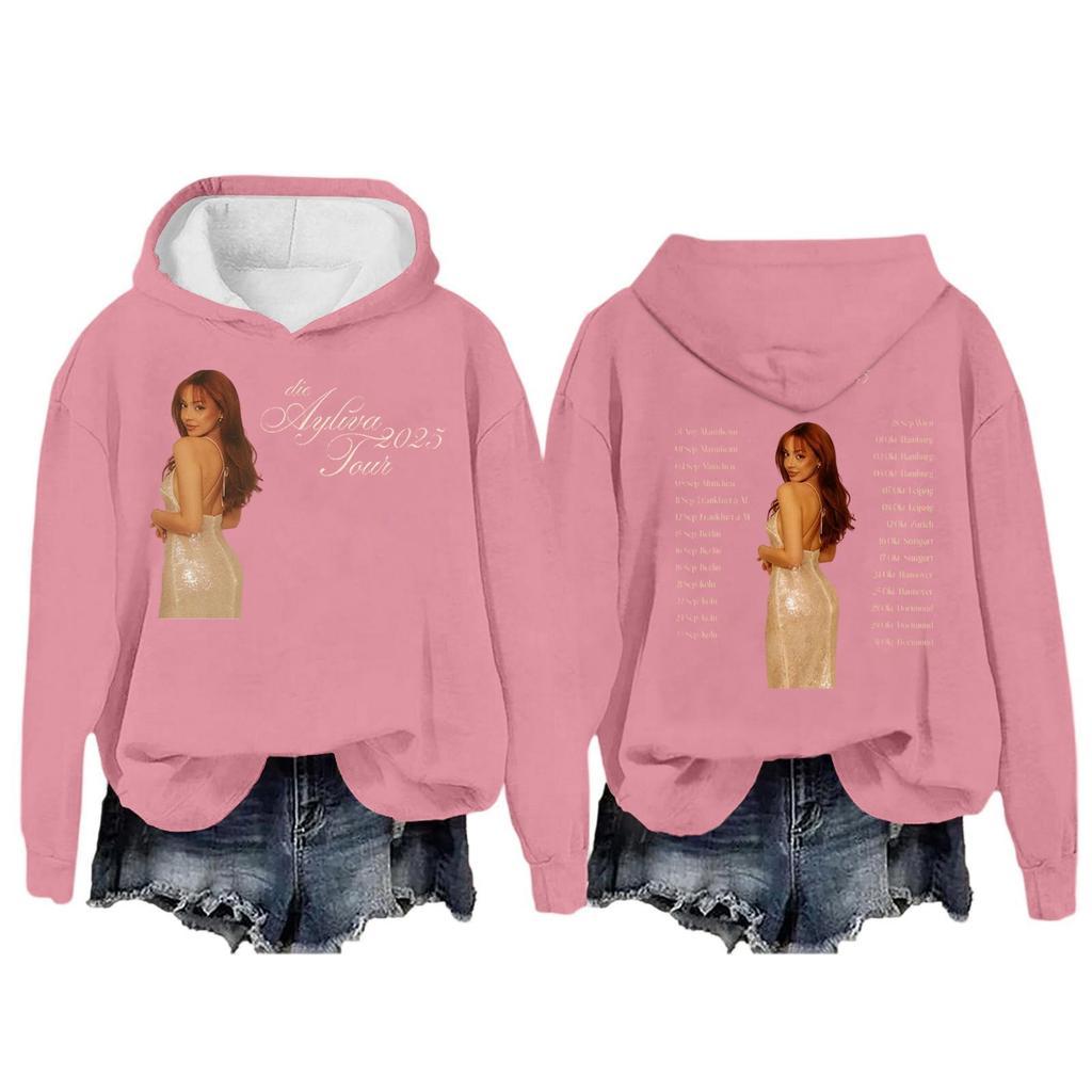 Women's Fashion Casual Long Sleeve Loose Printed Pullover Sports Long Sleeve Hooded Sweatshirt