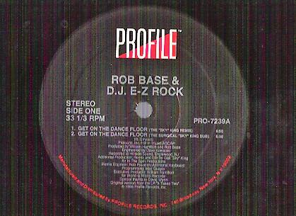 

12-дюймовая пластинка ROB BASE & DJ E-Z ROCK - Get On The Dance Floor PRO7239 Profile Records 1988 US Танцевальная и электронная Б/У