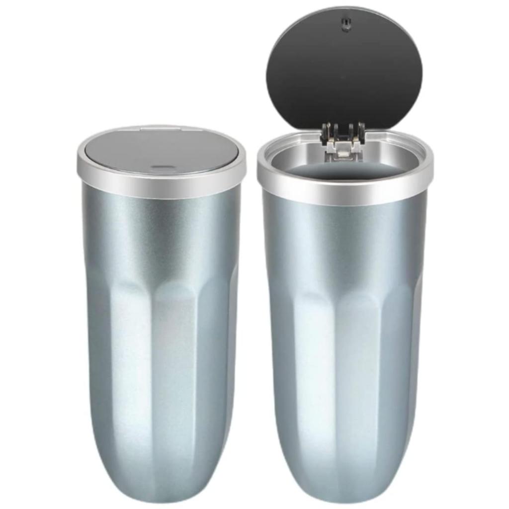 Mellbo Car Trash Car Convenient Drink Holder with X Light 1 Piece Can, Accessories, Item, Lid, One-Touch Open/Close, 8.6cm 17cm, Blue,