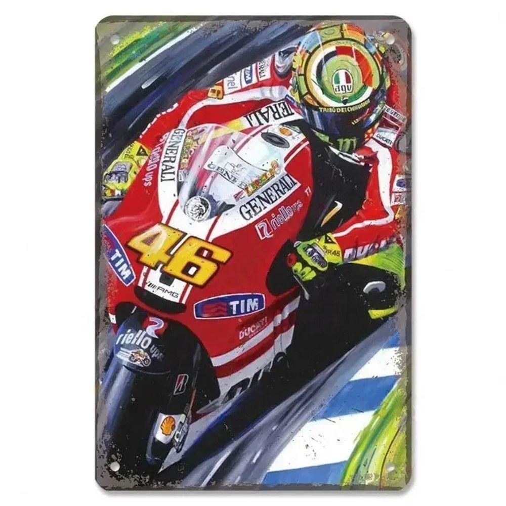Placca in Latta Vintage Moto, Decorazione Garage Officina Dacha 20x30cm