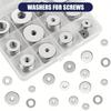 Stainless Steel Large Flat Washers, 8 Sizes Flat Washers Assortment Kit for Car Ship Assembly, Furniture