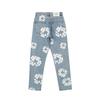Pantalones vaqueros holgados informales con estampado floral para hombre y mujer