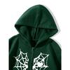 Women S Fall Winter Fleece Hooded Zip Up Cardigan Sweatshirt Spider Web Heart Print