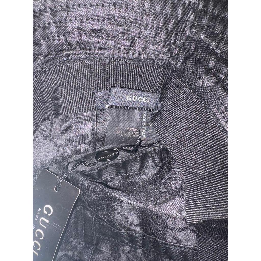 Used Brand New, Unused, with Tag, GUCCI Bucket Hat, GG Pattern, Bucket Hat, Black