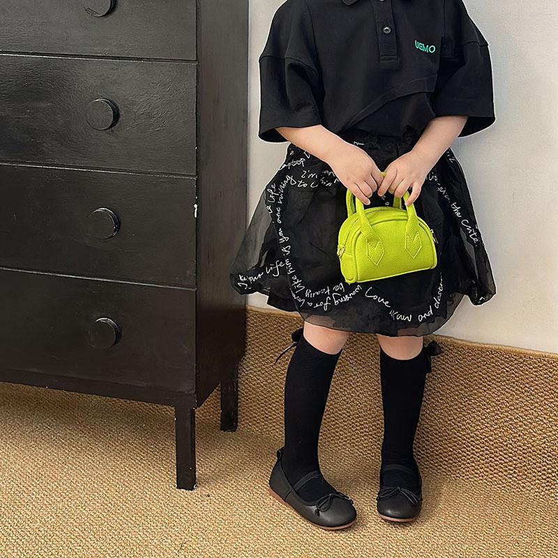 Fashionable Pu Mini Shoulder Bag For Children Elegant Solid Color Handheld Purse