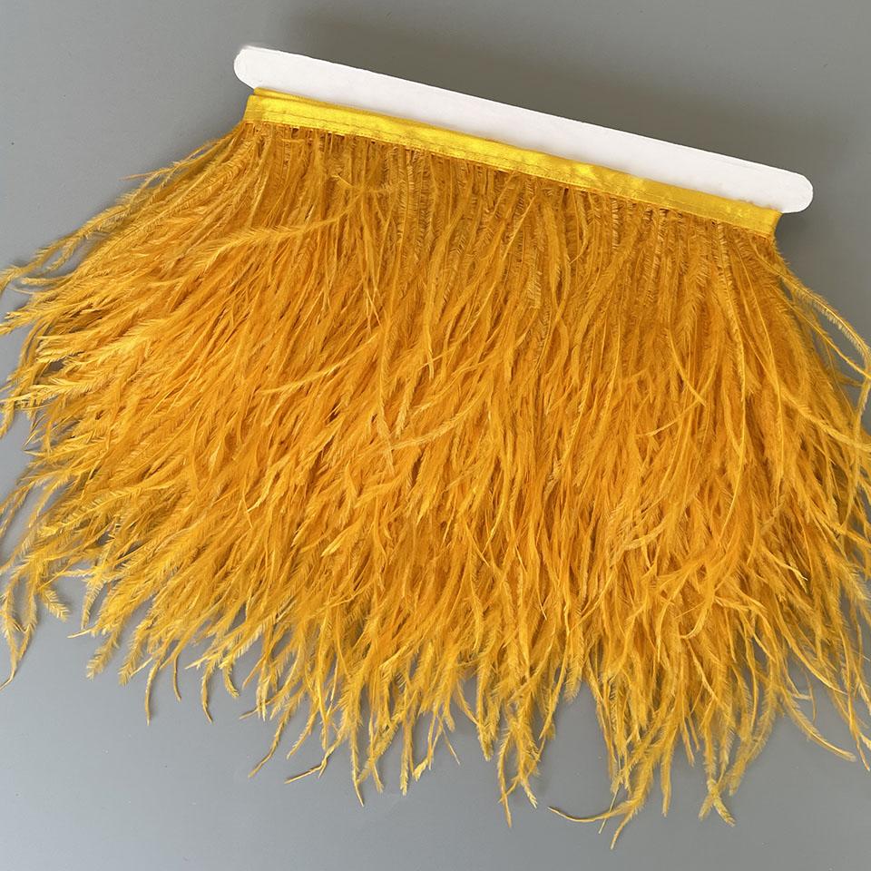 FeatherOstrich Feathers Trim 10 Meter 13-18 CM Feather Plumes Ribbon Selvage For DIY Wedding Dress Decoration Crafts Accessories