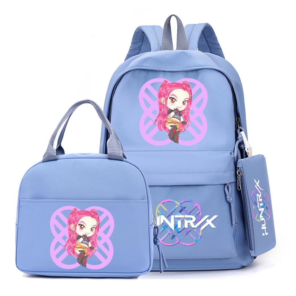 4-teiliges/Set Cartoon Anime K-Pop bedruckter Rucksack mit Federmäppchen Handtasche für Teenager Schüler Junge Mädchen Schultasche Schultasche Große Kapazität Reisetasche