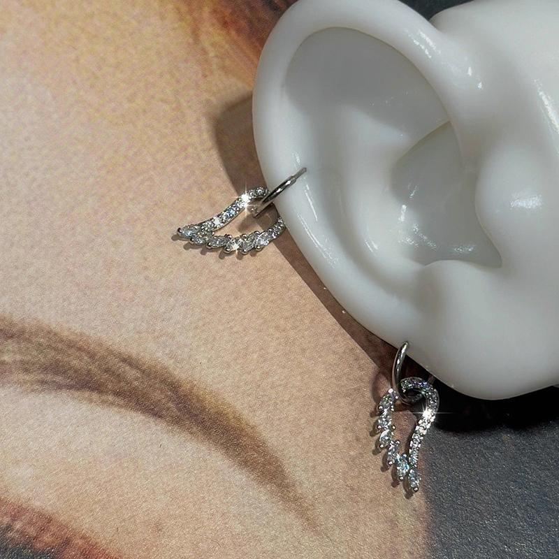 Shining Angel Wings Pendant Earrings For Women  Drop Hoop Earrings Birthday Party Jewelry Gifts