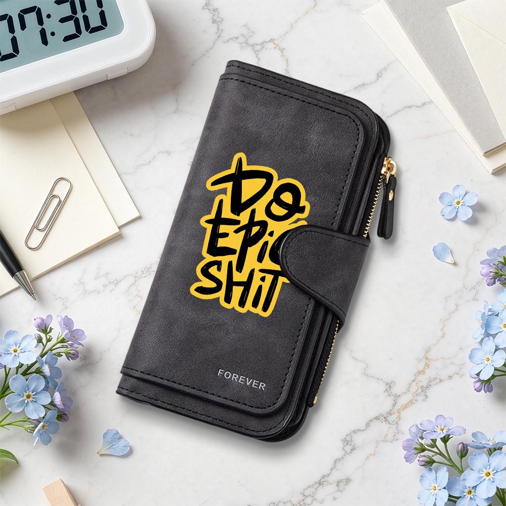 Stylish Print Long Wallet Durable Daily Use Slim Card Holder Trendy Casual Purses