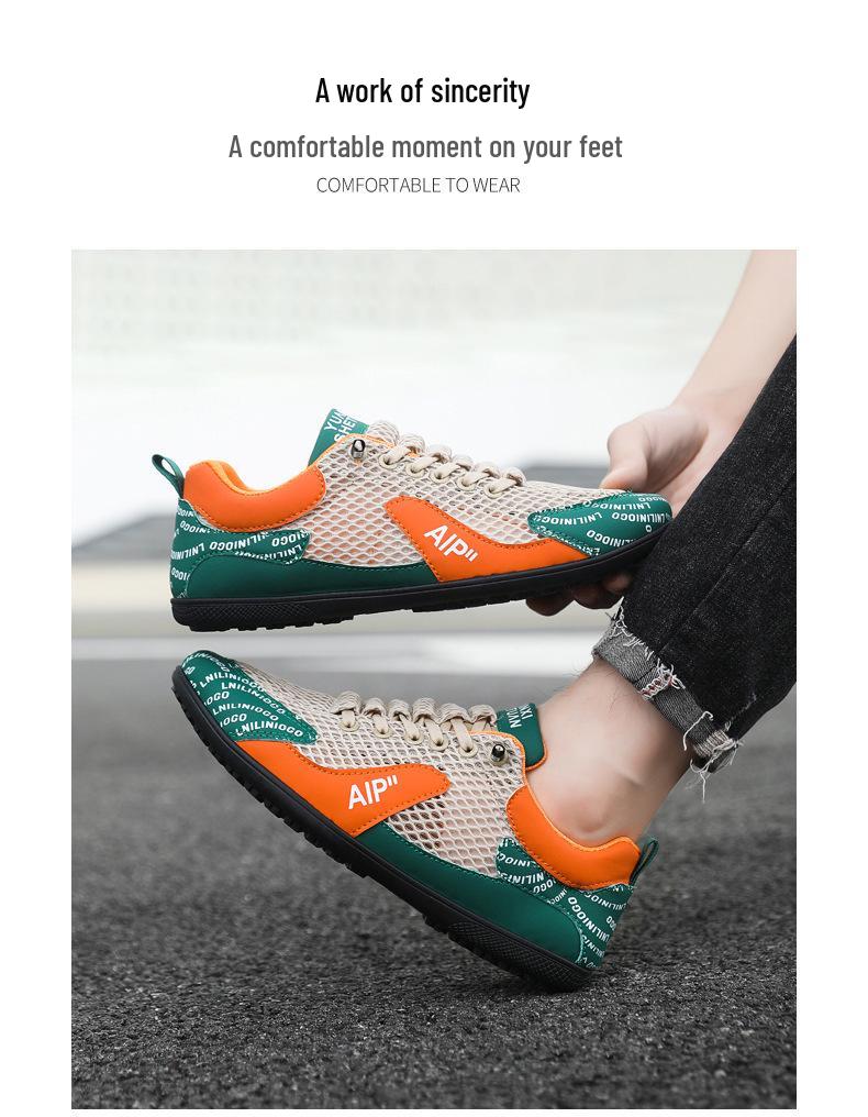 Men's Breathable Mesh Sports Casual Shoes - Soft Sole, Non-Slip, Trendy Summer Driving Sneakers