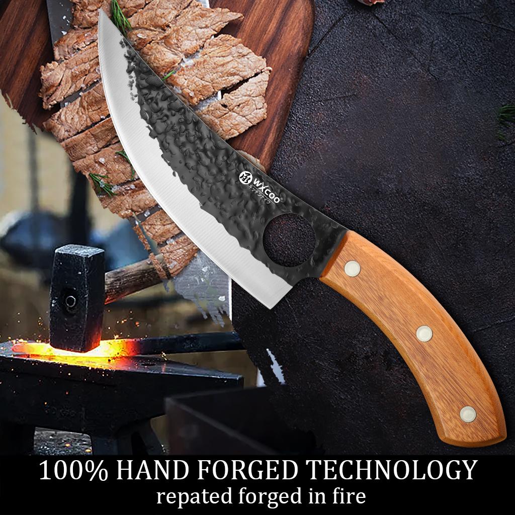 Forged Chef Knives Professional Kitchen Knife Wooden Handle Meat Cleaver Fruit Cutter Boning Knife Kitchen Supplies BBQ Cooking
