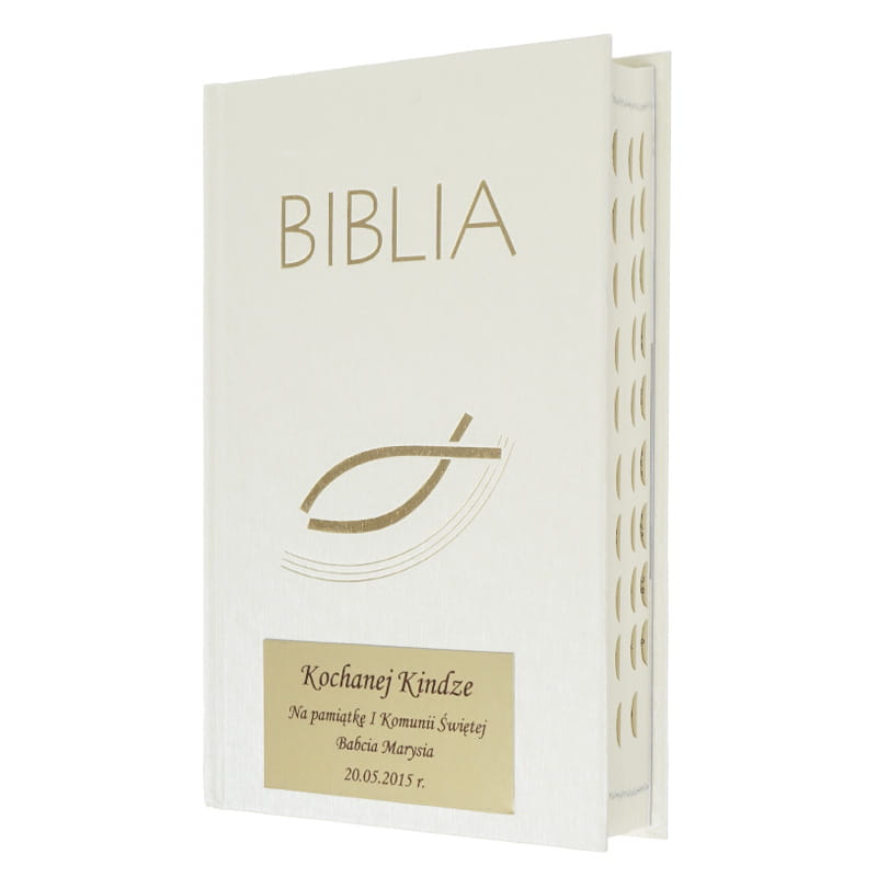 Biblia starego i nowego testamentu, kremowa z paginatorem
