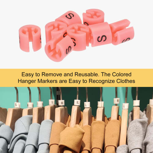 uxcell Hanger Markers, Small Tags, Fits 3.5mm Rods, for Color-Coded Clothes, Pink, 150 Pieces