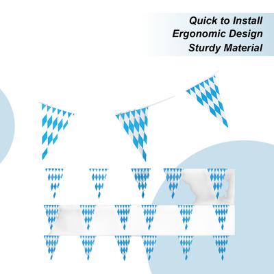 Oktoberfest Blue White Triangular Pennant Flags 20 Pieces Themed Bunting Oktoberfest M-unich Event Atmosphere Decoration