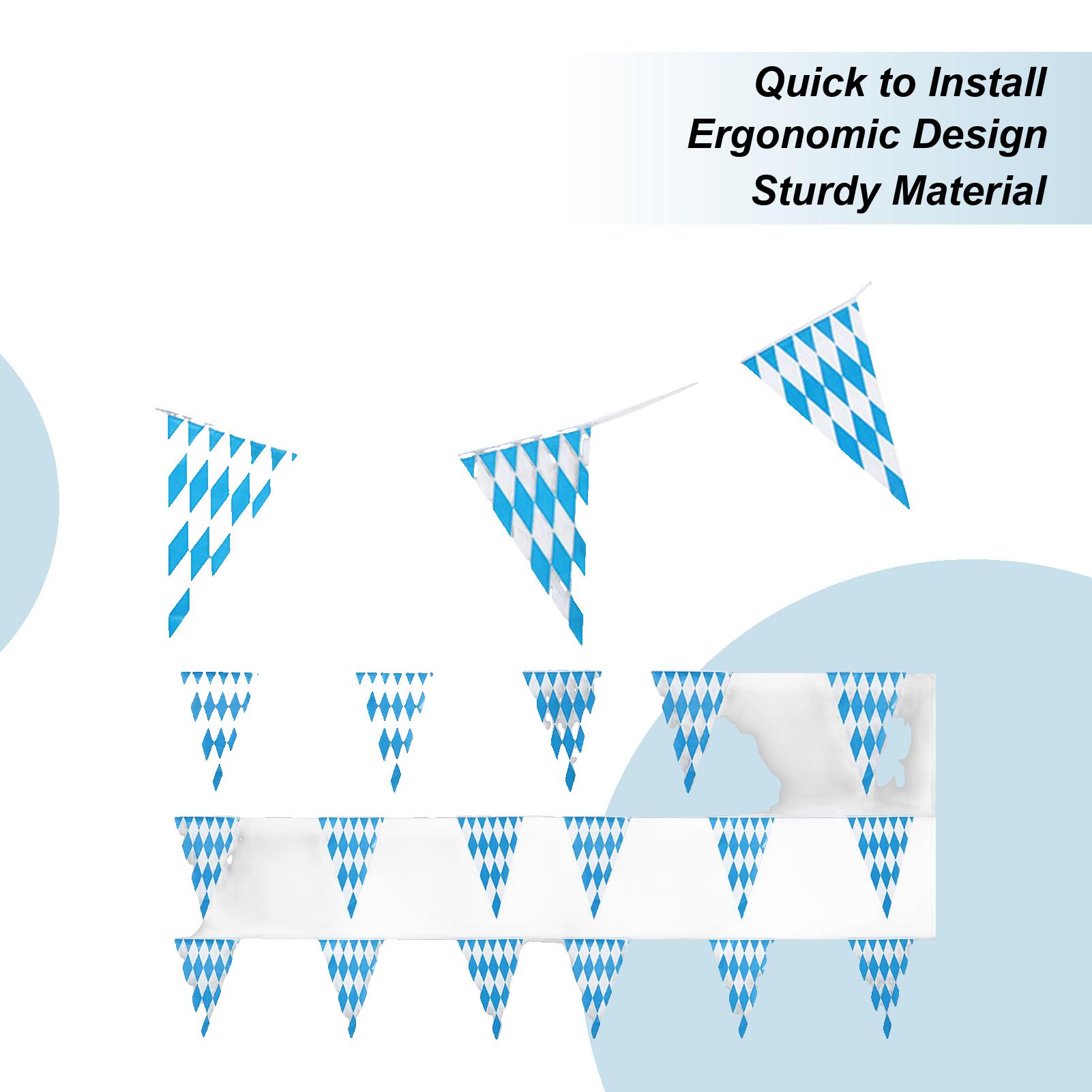 

Oktoberfest Blue White Triangular Pennant Flags 20 Pieces Themed Bunting Oktoberfest M-unich Event Atmosphere Decoration CN