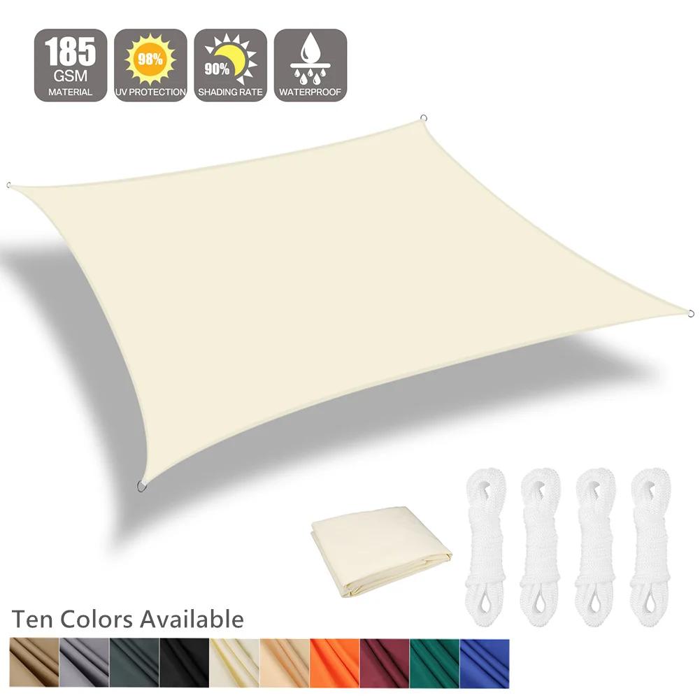 

Waterproof Sun Shelter Rectangle UV Block Sun shade Sail Large Sunshade Canopy for Camping Hiking Garden Shade Cover Beach Tents 200x200CM