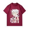 Men's 100% Cotton Crew Neck Short Sleeve T-Shirt, Monkey D Luffy Gear 5 Sun Nika Anime Printed Casual Soft Lightweight Tee for Daily Wear