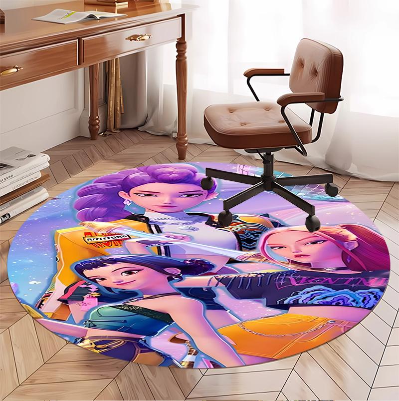 Tappeto Rotondo Modello K, Tappetino Interno/Esterno, per Picnic, Sala Giochi, Camera da Letto, Ufficio, Soggiorno, Tappeto Arredo Casa, Regalo di Compleanno