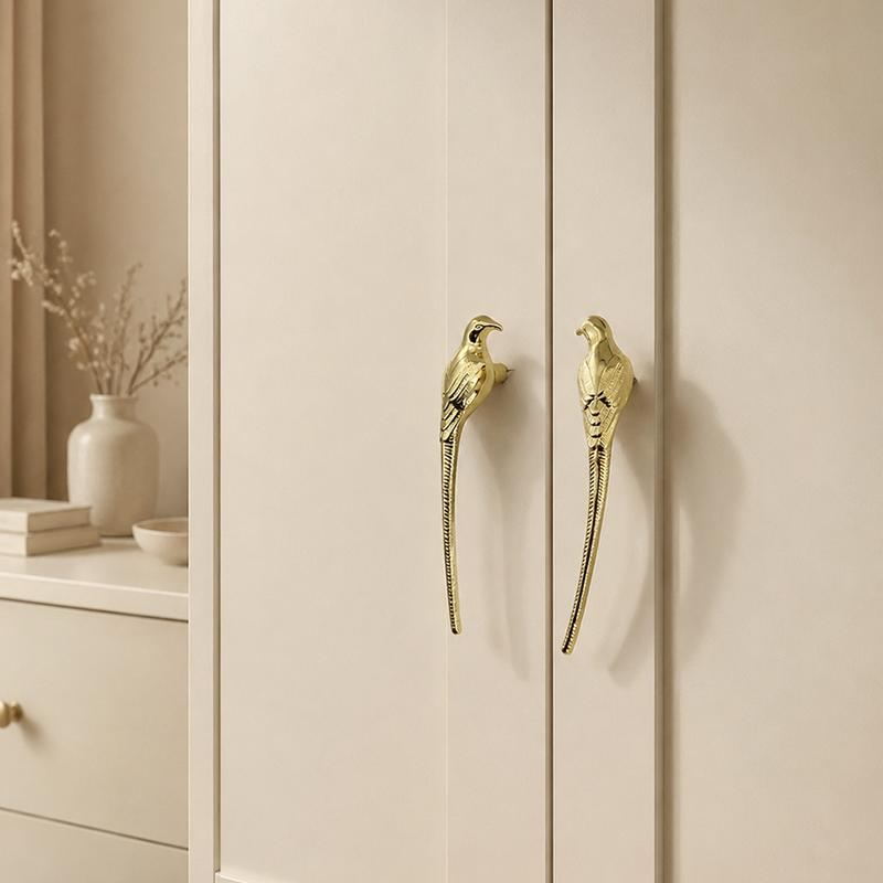 New Creative Golden Magpie Retro Metallic Cabinet Door Handle Luxury Drawer Knob for Wine Cabinet Wardrobe