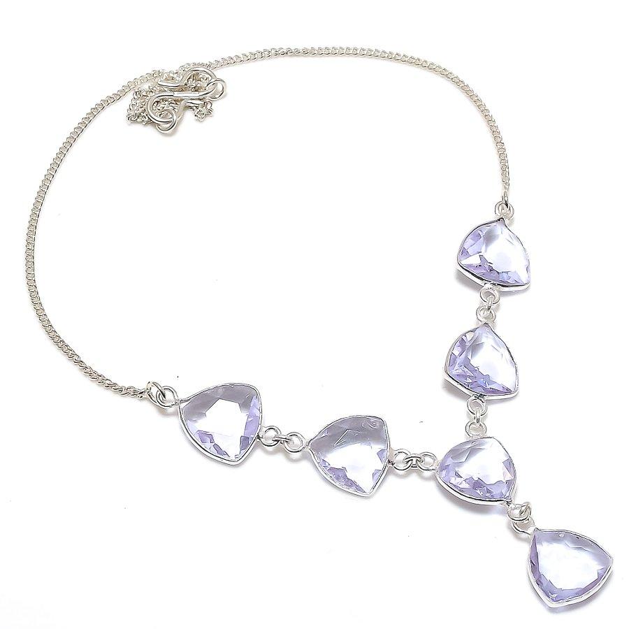 

Natural Alexandrite Quartz 925 Sterling Silver Jewelry Necklace 18 B1k63