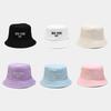 Couple tide basin hat female face small spring summer Internet celebrity cotton abrasive embroidered bucket hat male outdoor shade