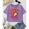 Strawberry Festival Fruits Est 1968 Print Womens Washed T-Shirt Cotton O-Neck T Shirts Fitness Tops Summer
