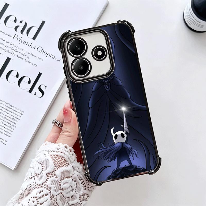 H-Hollow K-Knight Game Plating Phone Case For Xiaomi Redmi Note 14 15 Pro Plus 13 12 11 11S 11T 10 9S 9 5G Anti-Fall Airabag Cov