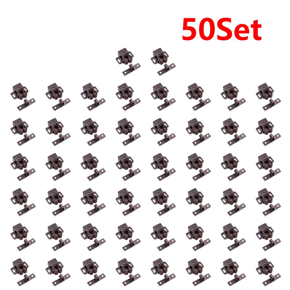 15-50Set Door Stop Closer Stoppers Damper Buffer Magnet Cabinet Catches With Screws For Wardrobe Hardware Furniture Fittings