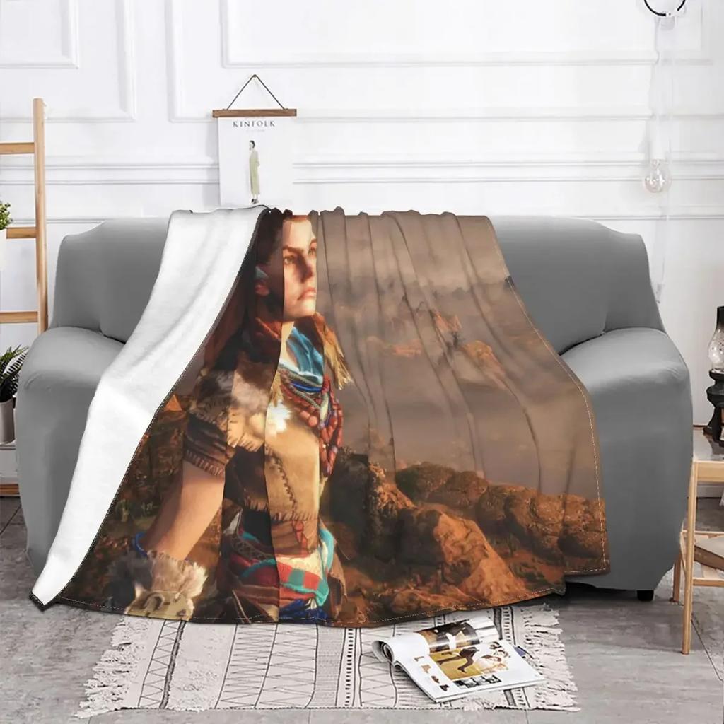 Horizon Zero Dawn Aloy Game Blanket Cover Fleece Beautiful Girl Soft Throw Blankets for Airplane Travel Bedspread