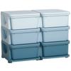 Children's Toy Organizer, 3-Tier, 6 Drawers, Plastic Boxes, 75 x 37 x 56.5 cm, Blue