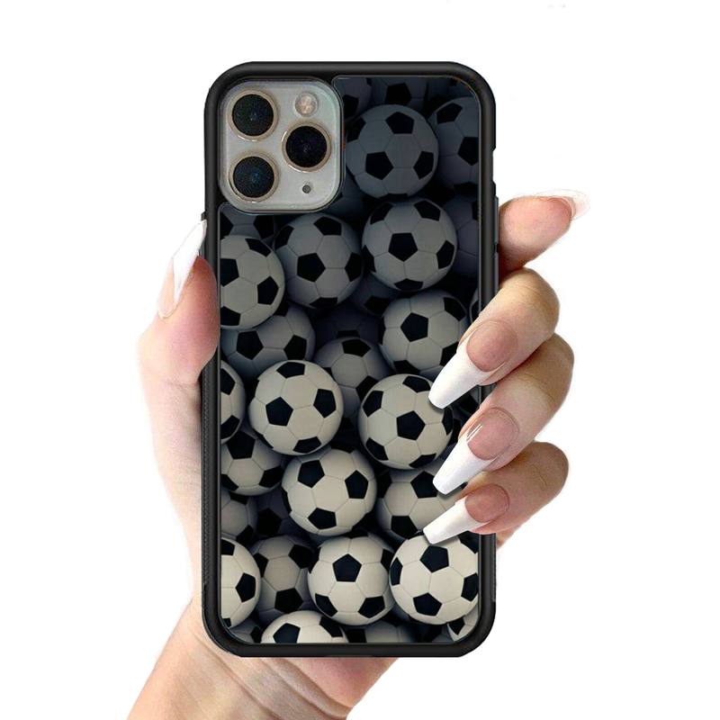 Fotbal Fotbal Pouzdro na telefon Silikonové PC+TPU Pouzdro pro iPhone 11 12 13 Pro Max 8 7 6 Plus X SE XR Tvrdé Fundas