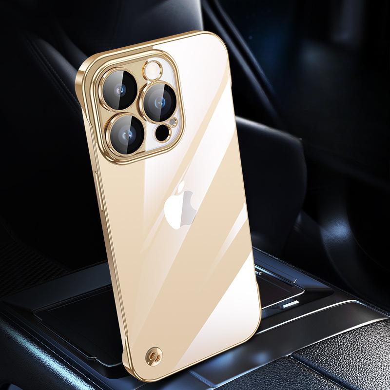 

Применимо к безрамочным гальваническим чехлам для телефонов iPhone15, Сверхтонкий жесткий чехол из поликарбоната для Apple 16promax 14 с защитной пленкой для объектива iPhone11