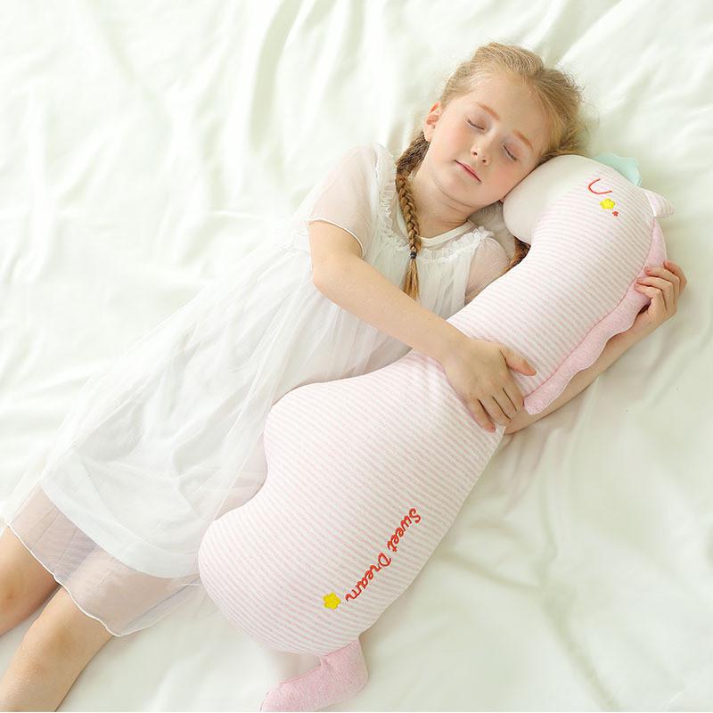 

Classic Unicorn Cotton Kids Pillow With Removable Inner Cushion For Sleep Comfort And Side Sleeping Support 70CM розовый