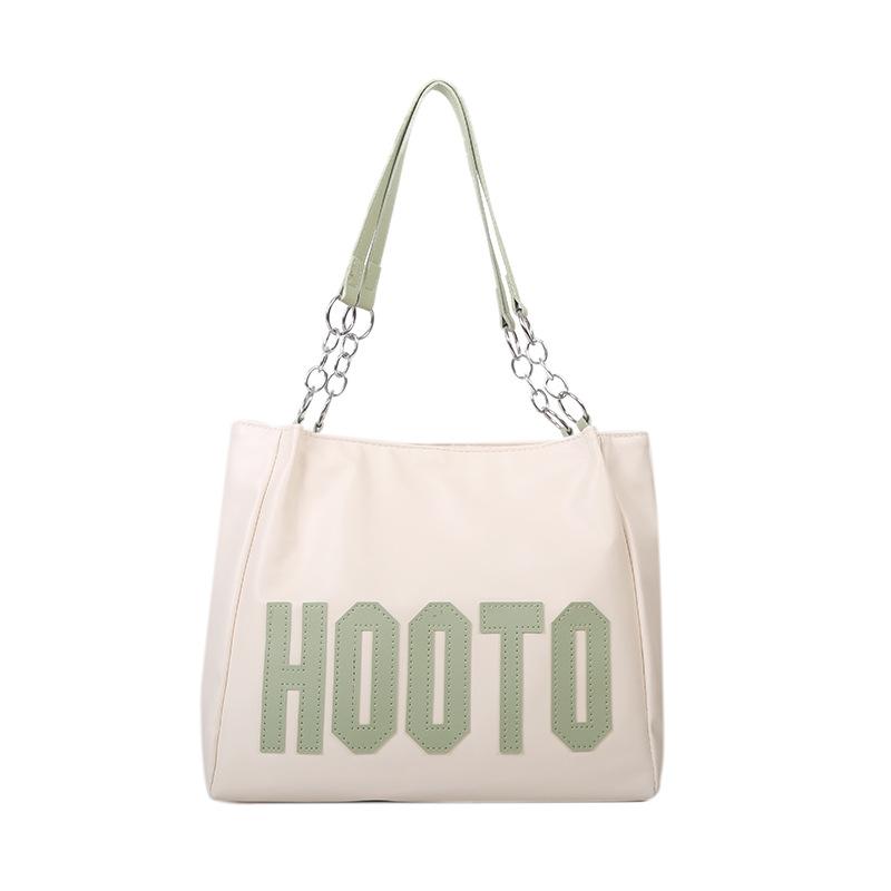 Large capacity tote bag new simple letter chain shoulder bag retro women's shopping bag